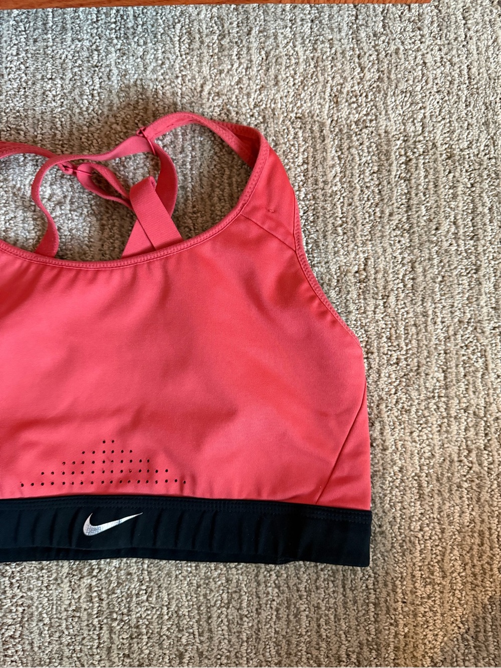 Nike Women's Pink Sports Bra with Black Band